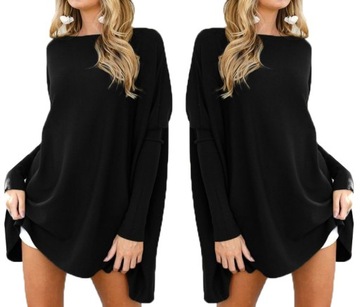 MIĘCIUTKI KOBIECY SWETER LUŹNY NIETOPERZ OVERSIZE