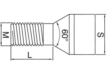 Болты обода с узким отверстием 12x1,25x42 конус TORX