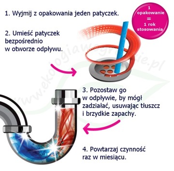 Палочки для чистки канализации ферментные, цитрусовые, 12 шт, Экозона