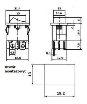 Переключатель с подсветкой AC 3pin/2pos синий 92C