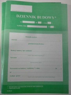 DZIENNIK BUDOWY 60 KARTKOWY