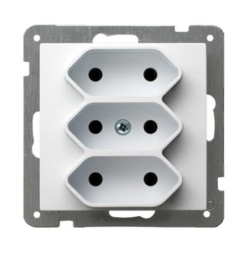OSPEL AS gniazdo potrojne EURO GP-3G/m/00 BIAŁY