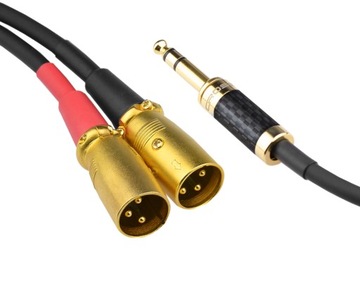 Kabel przewód 6,3 Jack stereo 2x XLR(M) Klotz 10m