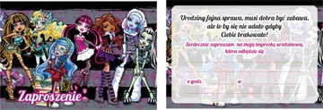 Zaproszenia urodzinowe dla dzieci Monster High