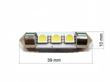 ЛАМПОЧКА 3 LED 5050 SMD ТРУБА 37мм C5W C10W ФЕСТОН