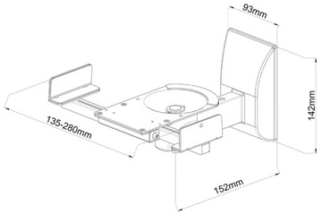 Настенное крепление для двух сателлитных акустических колонок