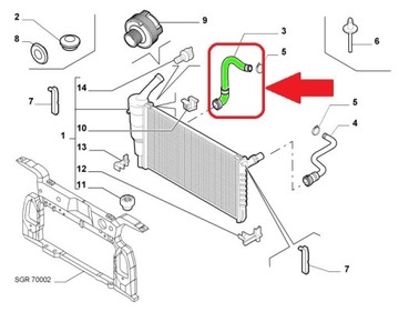 PŘÍVOD VODNÍ CHLADIČ FIAT PANDA 1.1 1.2 46798911