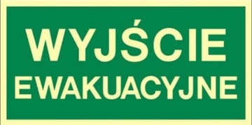 ZNAK WYJŚCIE EWAKUACYJNE PŁYTA PCV WYMIARY 20X40