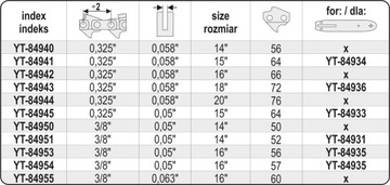 РЕЖУЩАЯ ЦЕПЬ 16 ДЮЙМОВ 3/8 ДЮЙМА 0,05 56 ПОЛОВИННОЕ ДОЛОТО