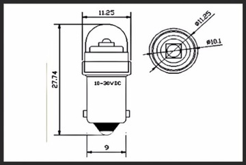 Светодиодная лампа Ba9s T4W CREE 12V 24V МОЩНАЯ