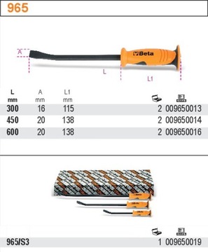 BETA DŹWIGNIA MONTAŻOWA ŁYŻKA Z UCHWYTEM 450MM 965