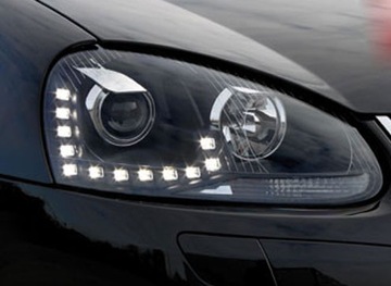 JETTA V MK5 05-11 ЛАМПЫ ФАР ЧЕРНЫЕ LED ДХО