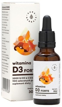 Aura Witamina D3 2000IU Forte w płynie krople 30ml