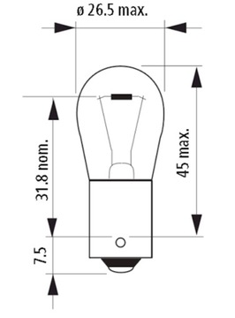 Narva P21/5W СТАНДАРТНАЯ ЛАМПА 12V 17916 БЛИСТЕР