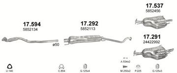 Концевой глушитель Opel Astra G объемом 1,4-2,0 хэтчбек