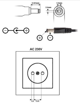 НАСТОЛЬНЫЙ БЛОК ПИТАНИЯ ДЛЯ CCTV 12В/5А 60ВТ