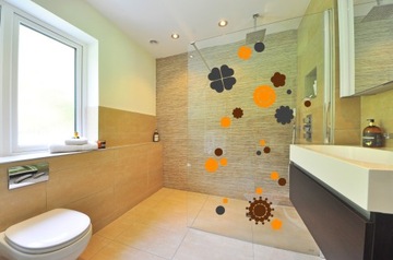 naklejki na szybę ścianę kwiaty figury kolory