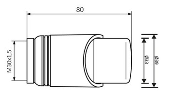 NOBLE Хром термостатическая головка M30x1,5 POLETTI