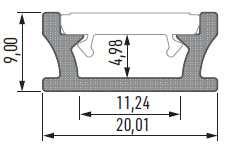PROFIL ALUMINIOWY TERRA ANODOWANY 1M DO TAŚM LED