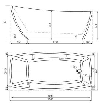 MOLDE СВОБОДНОСТОЯЩАЯ ванна 170x80 + СИФОН