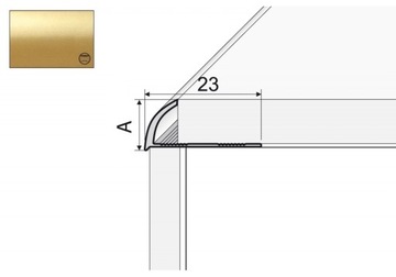 Profil krawędziowy owalny A53 - 100cm/10mm ZŁOTO