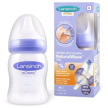 LANSINOH БУТЫЛОЧКА ДЛЯ КОРМЛЕНИЯ 160 МЛ + СОСКА NATURAL WAVE S