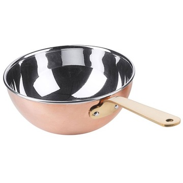 Miedziany MINI garnek WOK 14cm 0,6L jednodaniowy