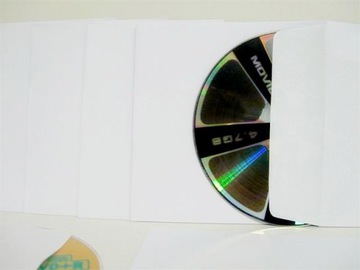Конверты бумажные для дисков без окна, белые, 500 шт.
