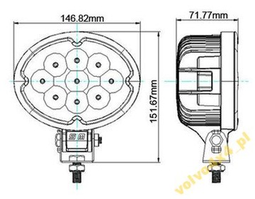 РАБОЧАЯ ГАЛОГЕННАЯ ОВАЛЬНАЯ nXn LED PRO CREE 27Вт 4х4