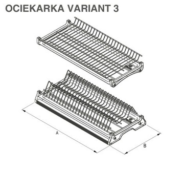 МЕБЕЛЬНАЯ ПОСУДОСУШИЛКА 40 СМ С ХРОМОВЫМ ЭФФЕКТОМ