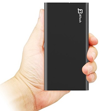 Powerbank JETech 10000 mAh czarny Latarka 2.1A