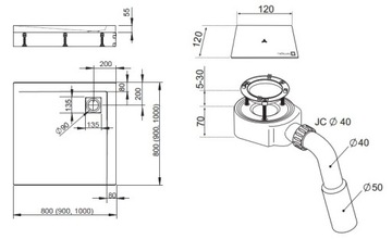 RADAWAY ARGOS ДУШЕВОЙ ПОДДОН C 100x100 + НОЖКИ + СИФОН