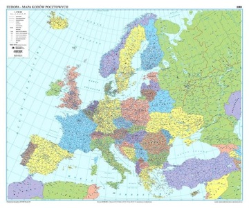 Europa mapa kody pocztowe ścienna