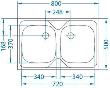 СТАЛЬНАЯ МОЙКА, МОНТАЖНАЯ 8050, НАСТЕННАЯ