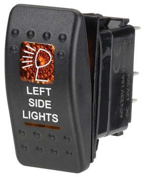 CARLING SWITCH IP68 СВЕТОДИОДНЫЙ ВЫКЛЮЧАТЕЛЬ 12-24В 20А КРАСНЫЕ ЛЕВЫЕ БОКОВЫЕ ФОНАРИ