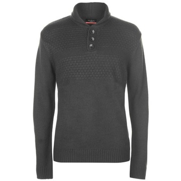 Sweter PIERRE CARDIN Shawl męski ciepły golf - XL