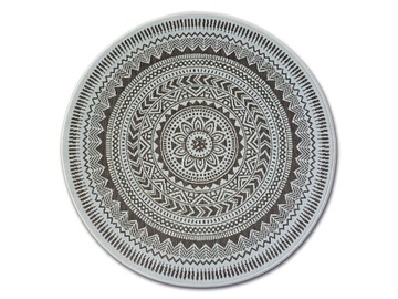 DYWAN SISAL koło 120 cm ROZETA krem brąz #B593