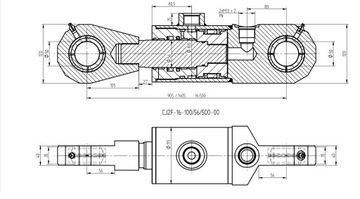 SIŁOWNIK CYLINDER HYDR. TŁOK 100x56 SKOK 500