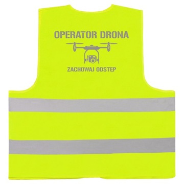 SELEDYNOWA KAMIZELKA OPERATOR DRONA WIDOCZNA - 4XL