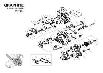 Ремень приводной для ленточно-шлифовальной машины 59G392 59G394