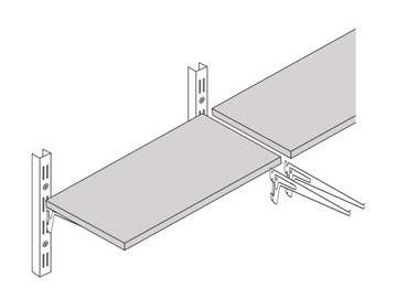 Полка подвесная настенная полка металлическая складская PRO80x50X25 Silver