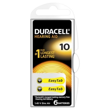 6x BATERIA słuchowa DURACELL Activair 10 PR70