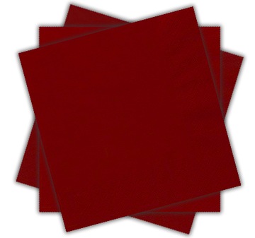 SERWETKI na Stół Trzywarstwowe BORDOWE Wesele Ślub Urodziny 33x33cm 20szt.