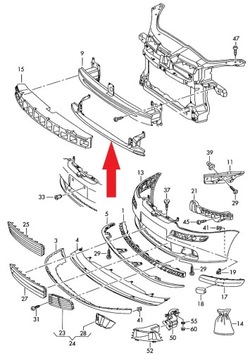УСИЛЕНИЕ НИЖНЕЙ РУКИ GOLF V, ПЕРЕДНИЙ БАМПЕР