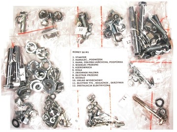ŚRUBY ŚRUBA KOMPLET DUŻY ROMET MOTORYNKA 50 M1