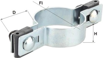 Зажим Fi 42, промежуточный, оцинкованный, в сборе, опорная панель