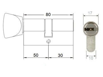 GERDA PRO 50/30 50G/30 30/50G противовзломная вставка с ручкой 80мм