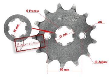 ПЕРЕДНЯЯ ВЫХОДНАЯ ЗВЕЗДОЧКА 13 Z 428 110 ROMET BARTON