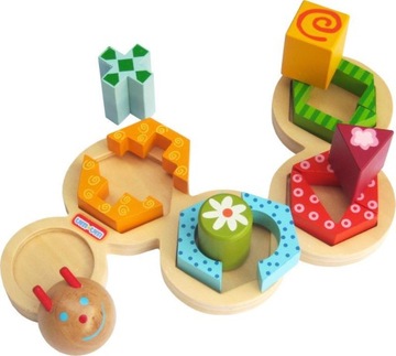 drewniana UKŁADANKA sorter puzzle 3D ROBACZEK 2134