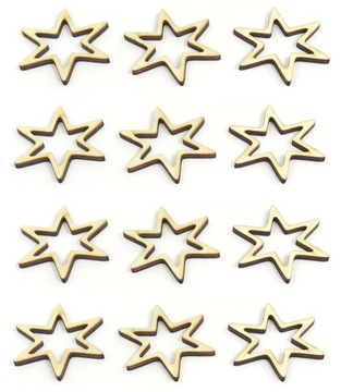 12x AŻUROWA GWIAZDKA NA ŚWIĘTA DEKOR 49x45mm RX75